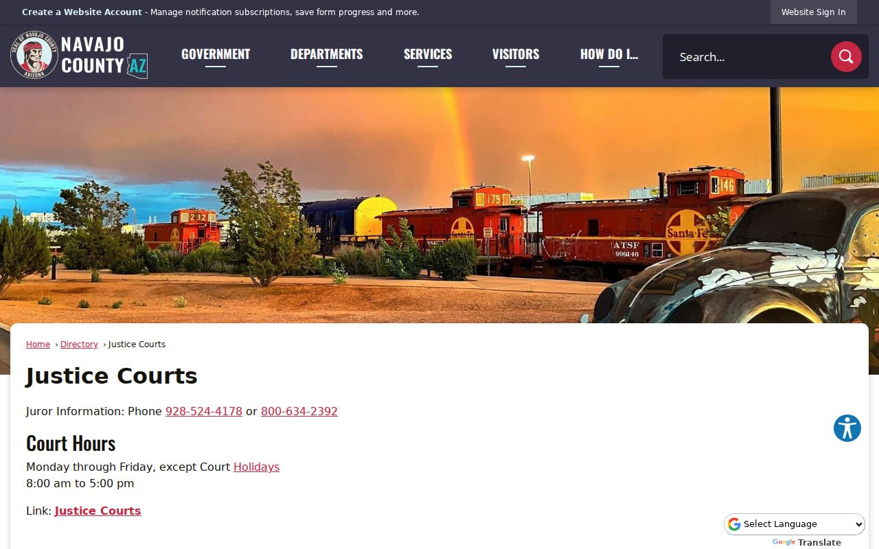 Navajo County Justice Court precinct directory